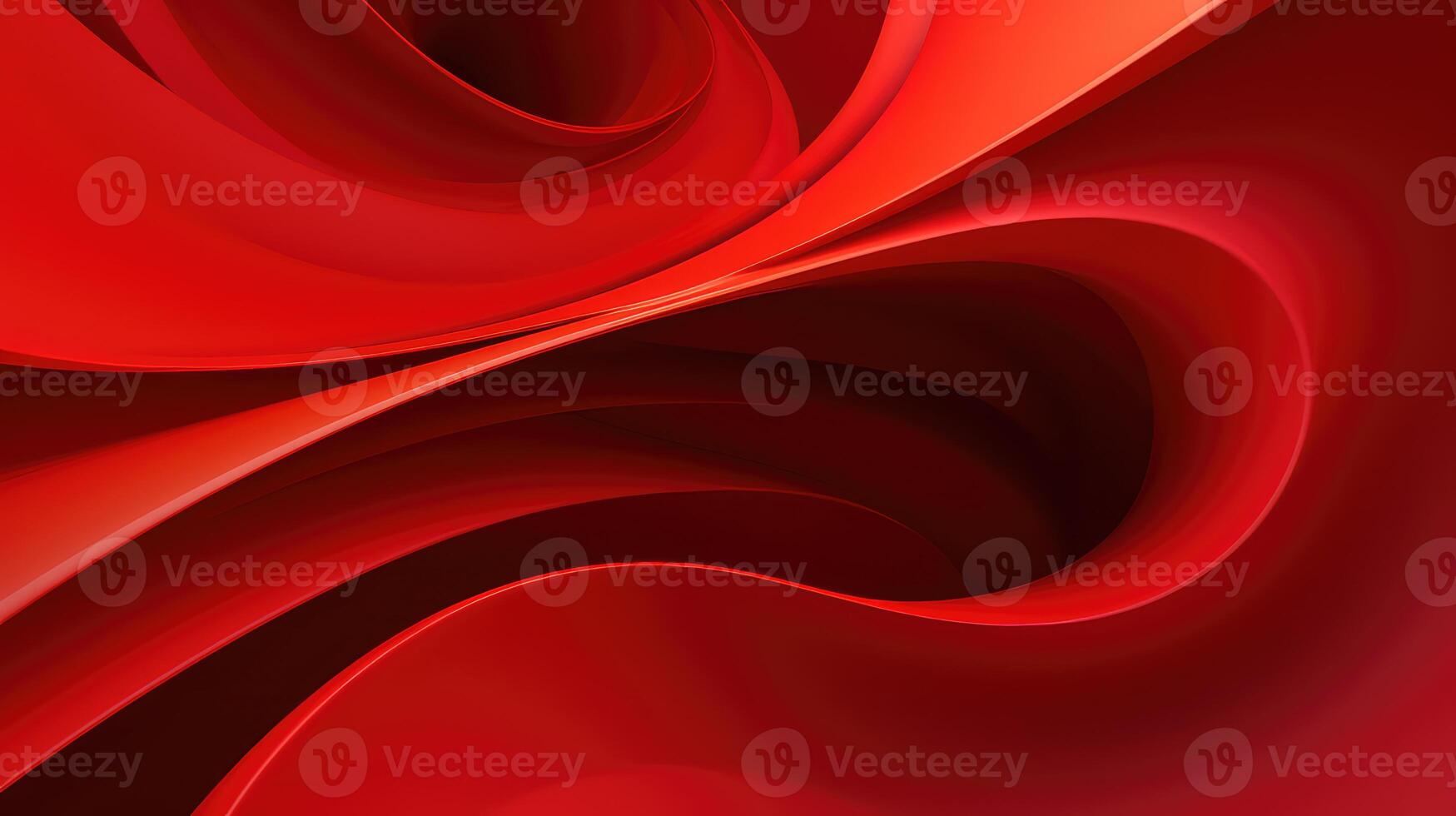 AI generated Abstract red background with curved lines photo