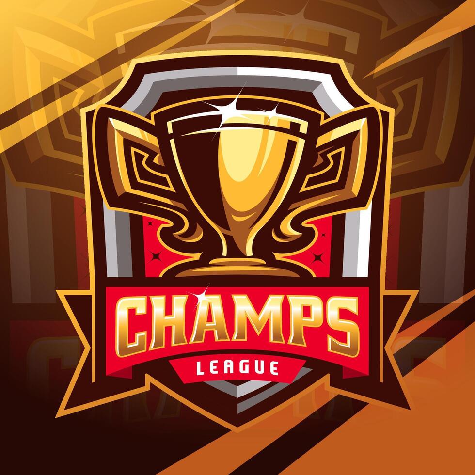 campeones liga deporte mascota logo diseño vector