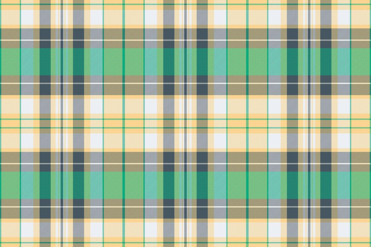 Herringbone fabric pattern plaid, tribal seamless texture textile. Native tartan check vector background in amber and white colors.