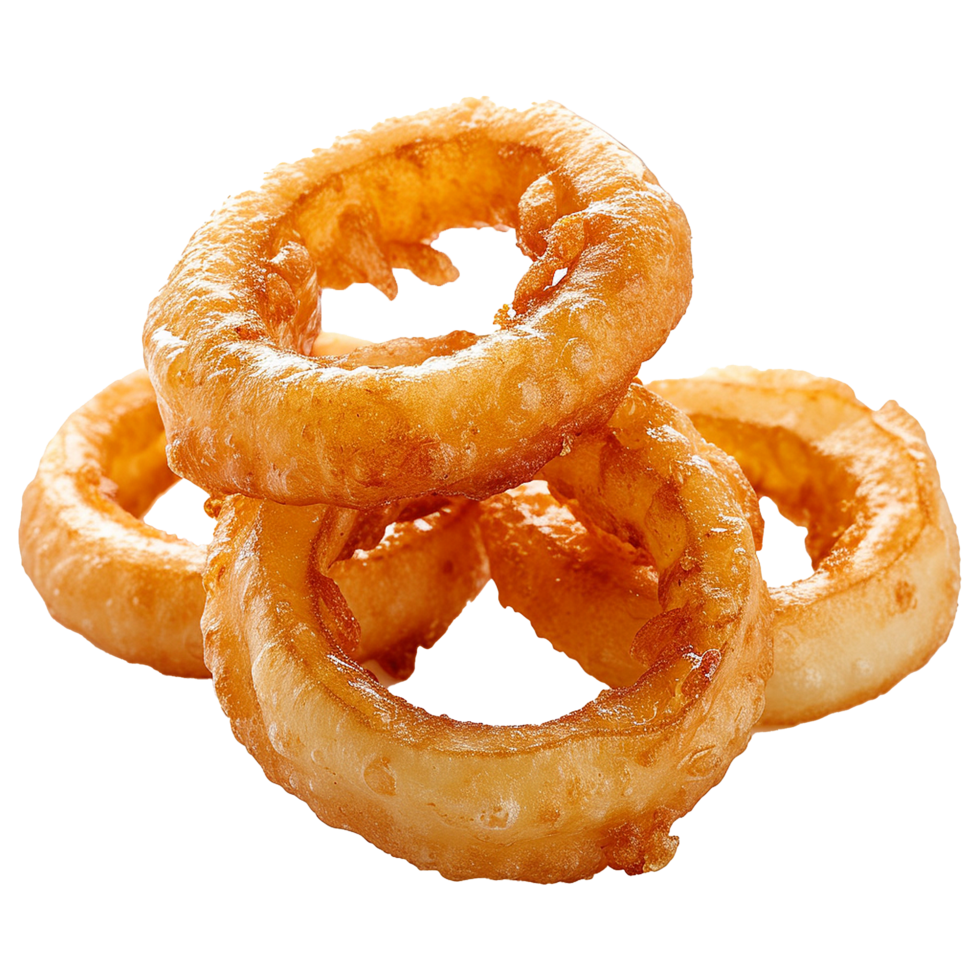 AI generated Fried onion ring isolated on transparent background