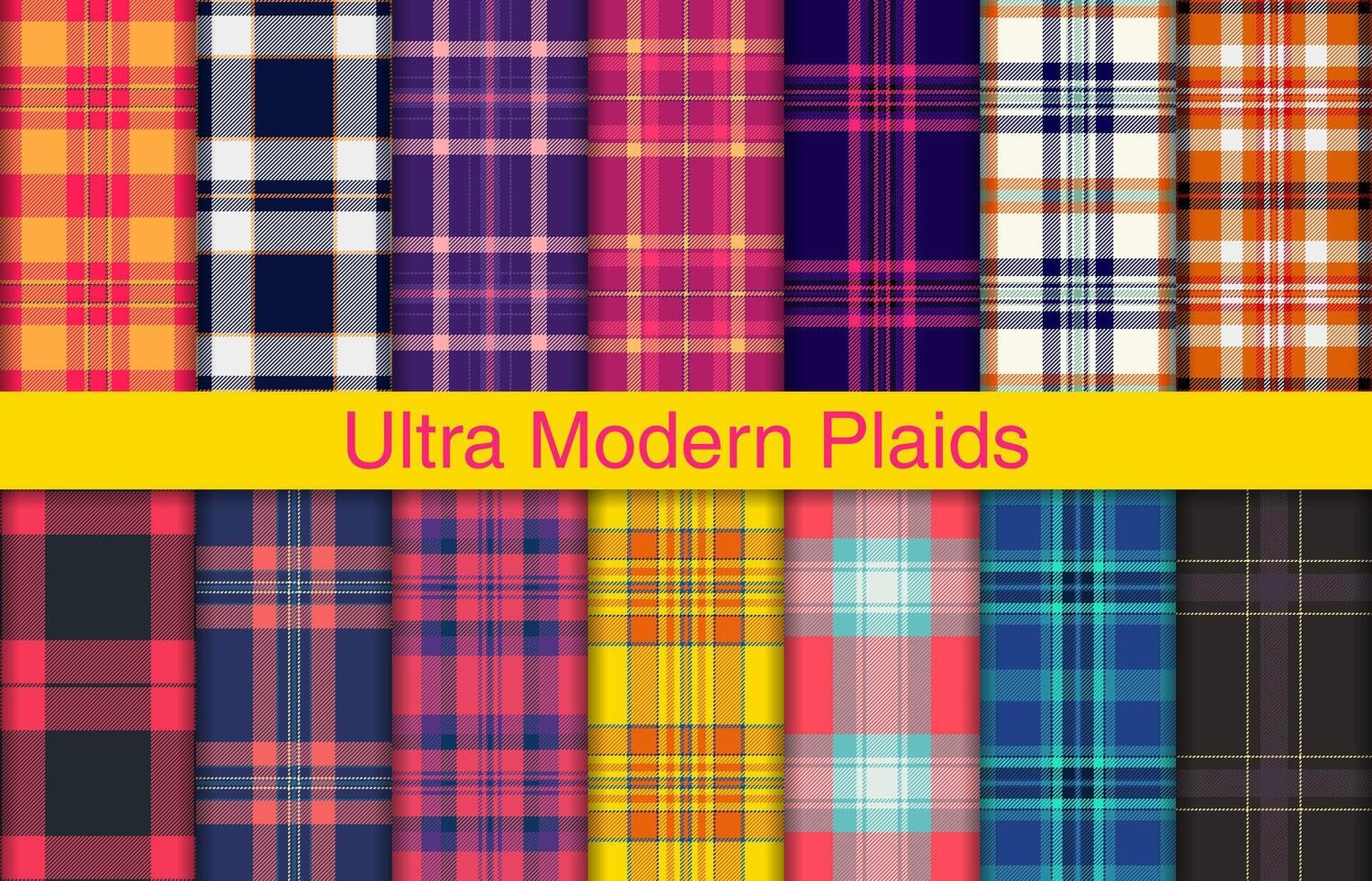 Ultra modern plaid bundles, textile design, checkered fabric pattern for shirt, dress, suit, wrapping paper print, invitation and gift card. vector