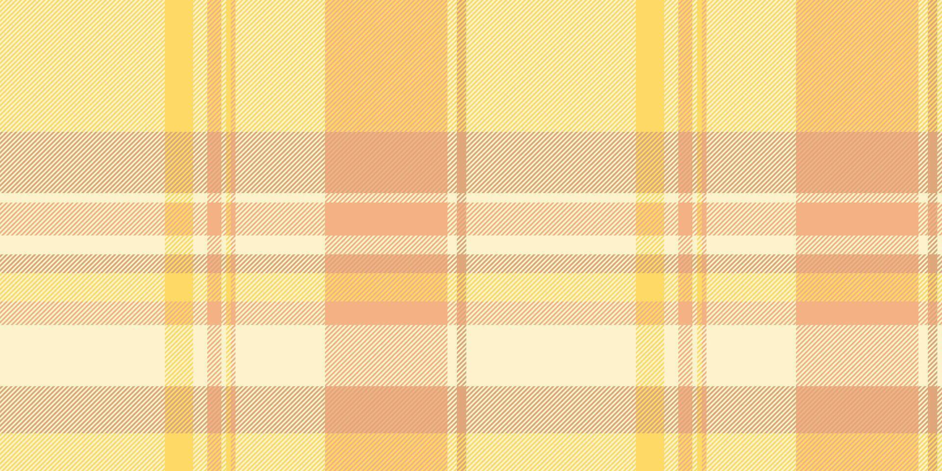 Girly tartan pattern vector, designer textile check plaid. Golf texture seamless background fabric in orange and light colors. vector