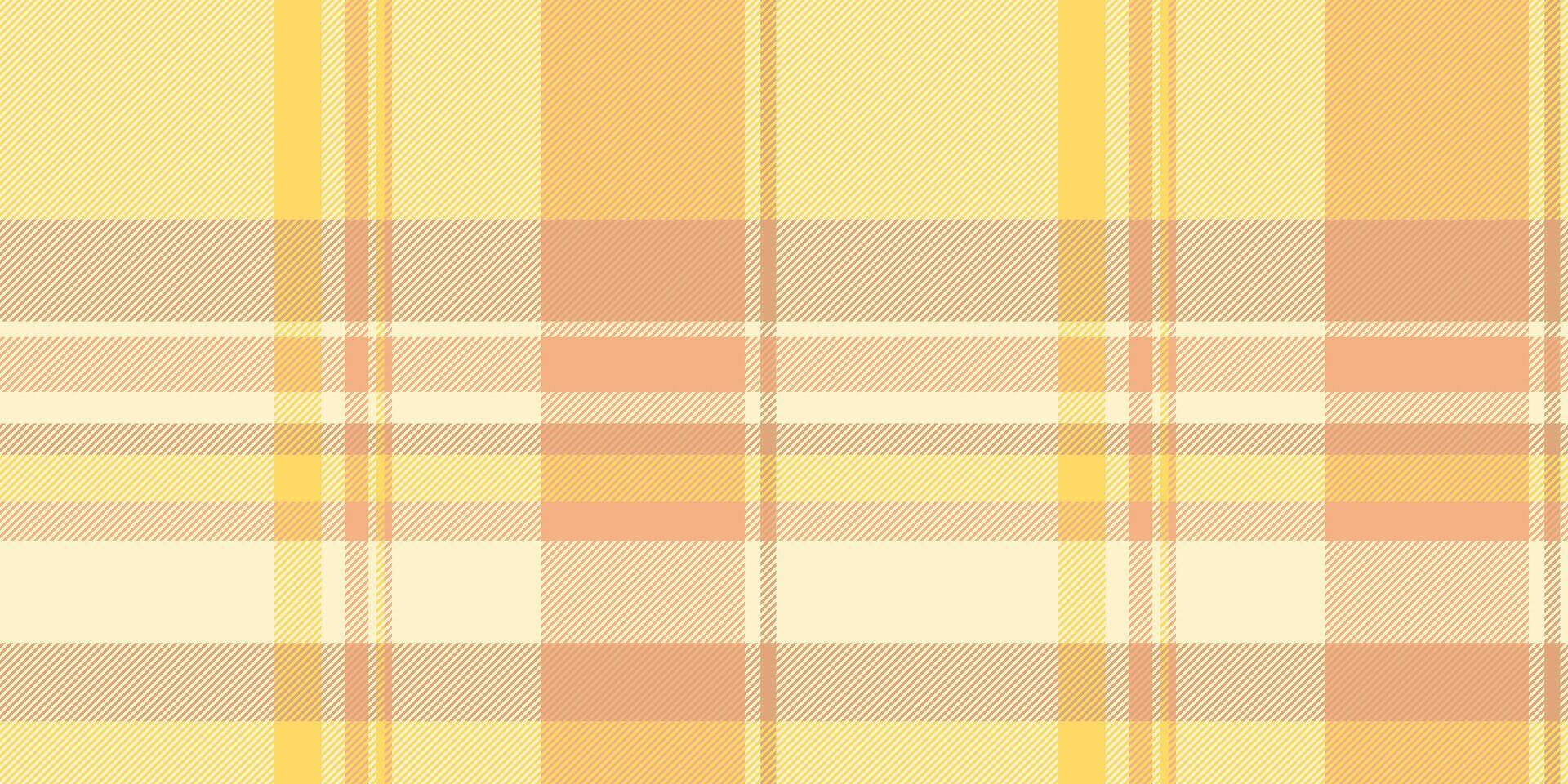 Girly tartan pattern vector, designer textile check plaid. Golf texture seamless background fabric in orange and light colors. vector