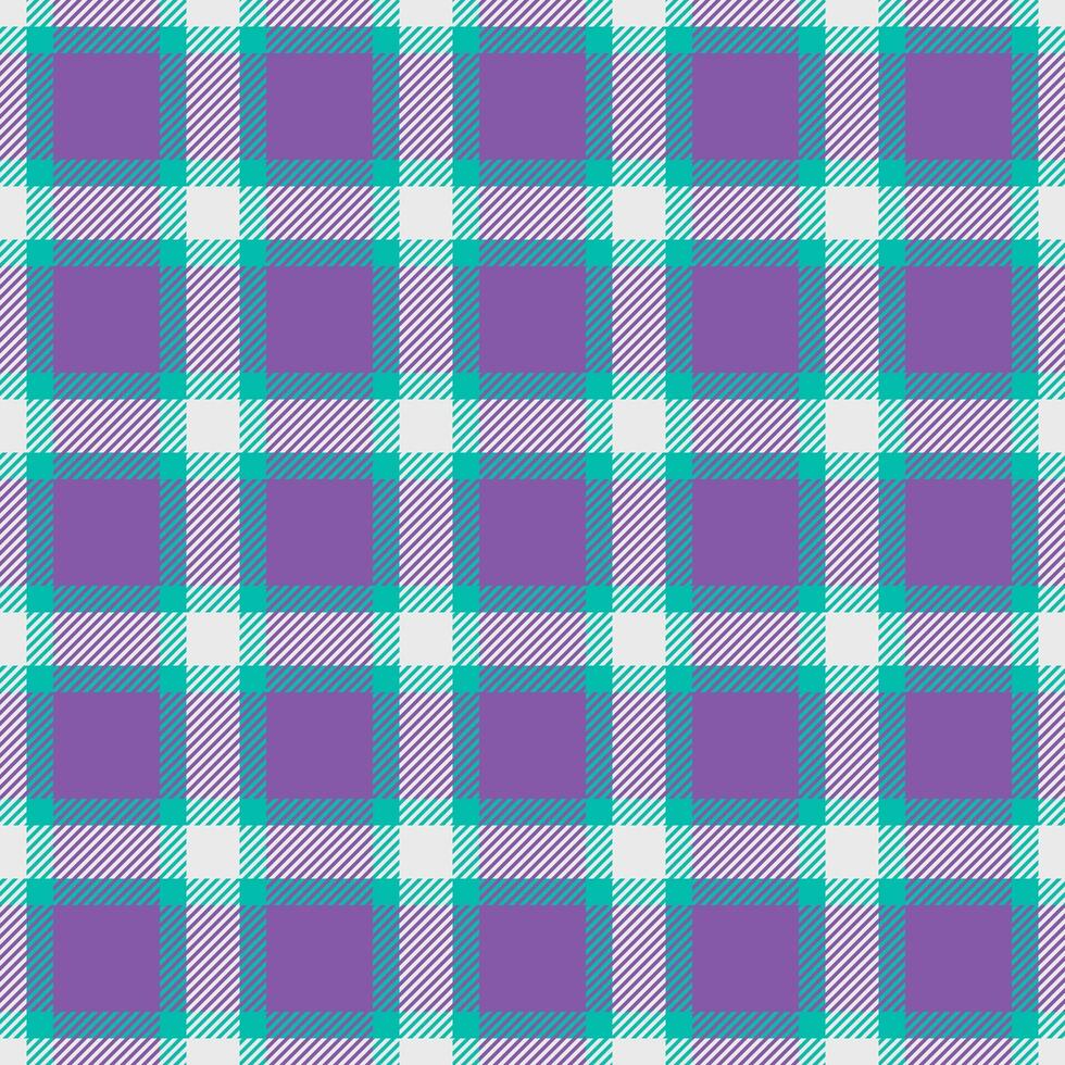 Tape vector plaid pattern, luxury seamless tartan fabric. Neutral texture background check textile in violet and teal colors.