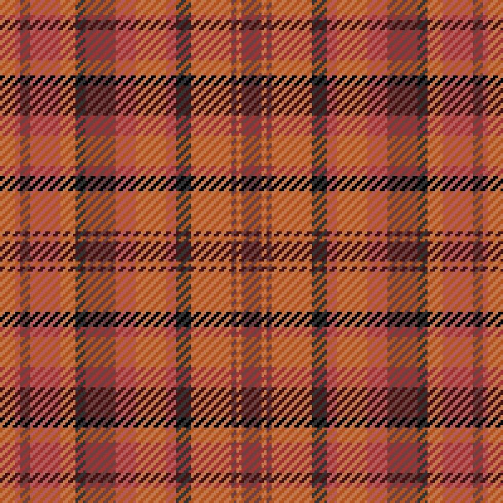 Vivid background fabric texture, window textile plaid seamless. Apartment pattern vector tartan check in orange and red colors.