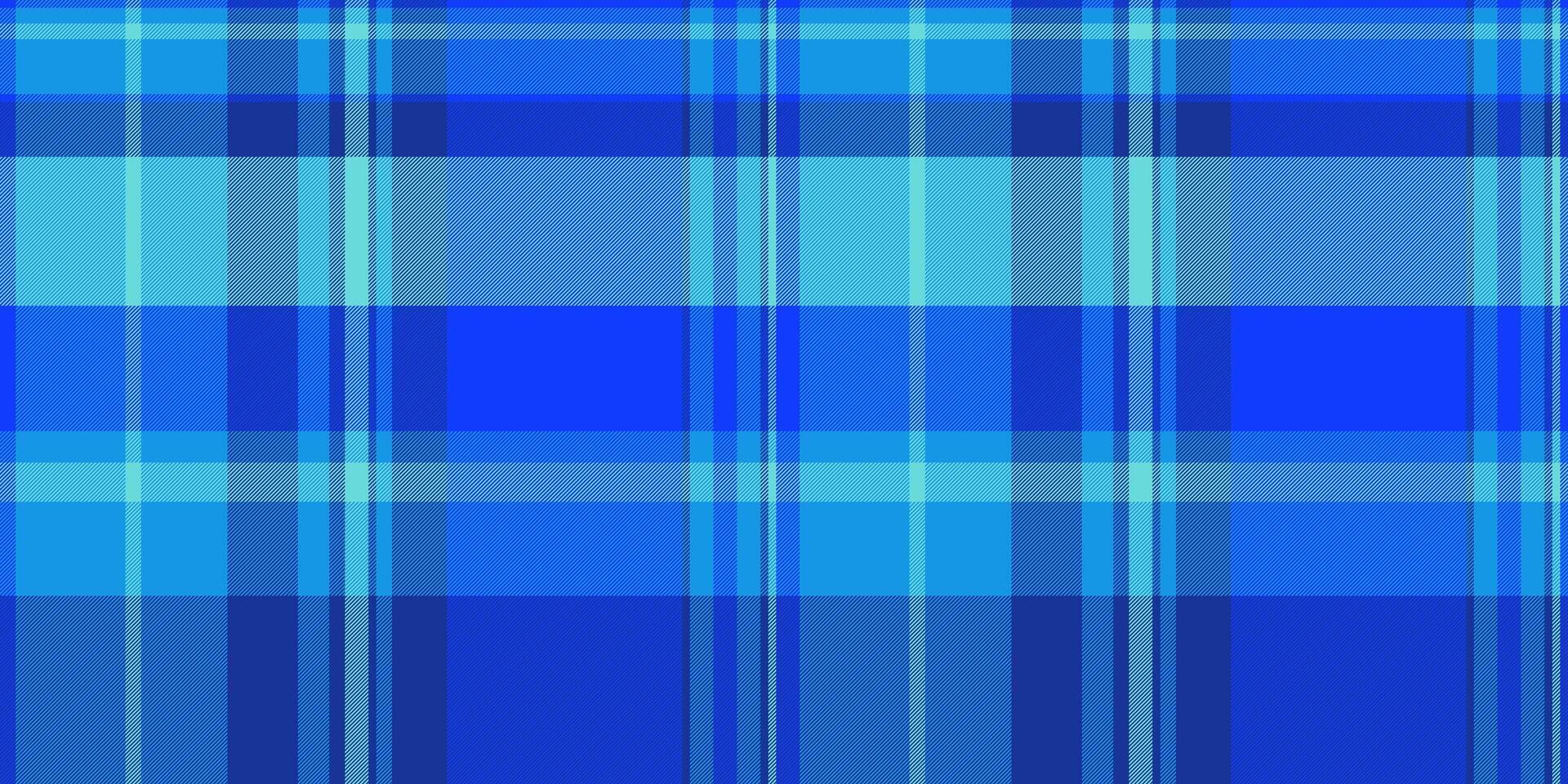 Event fabric pattern texture, order tartan background vector. Decor plaid check seamless textile in cyan and bright colors. vector