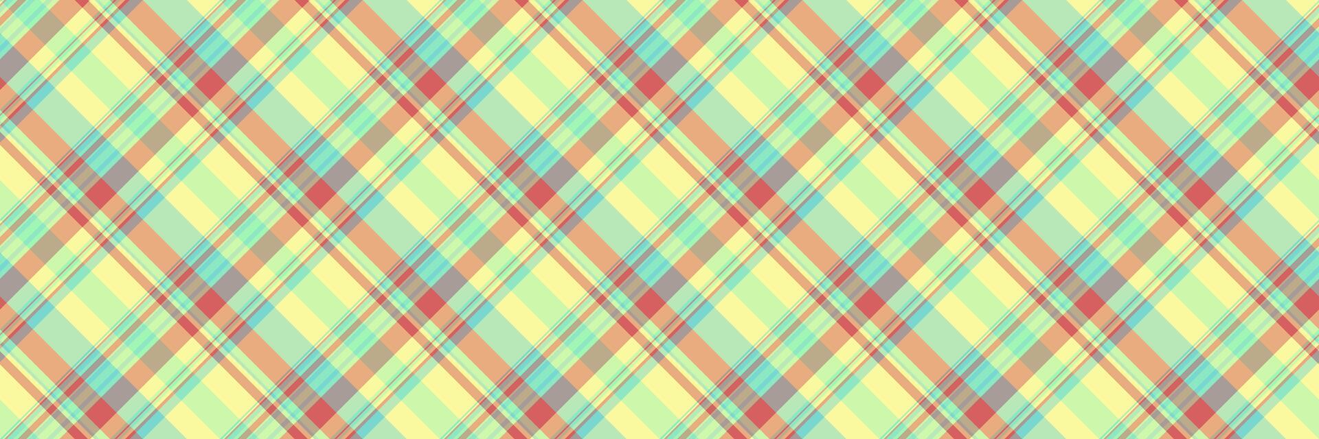 Chic background check pattern, masculine tartan textile seamless. Shape vector texture fabric plaid in green and pastel colors.