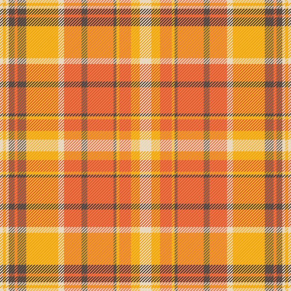 Primary vector pattern plaid, fur background seamless tartan. Decoration check texture textile fabric in orange and bright colors.