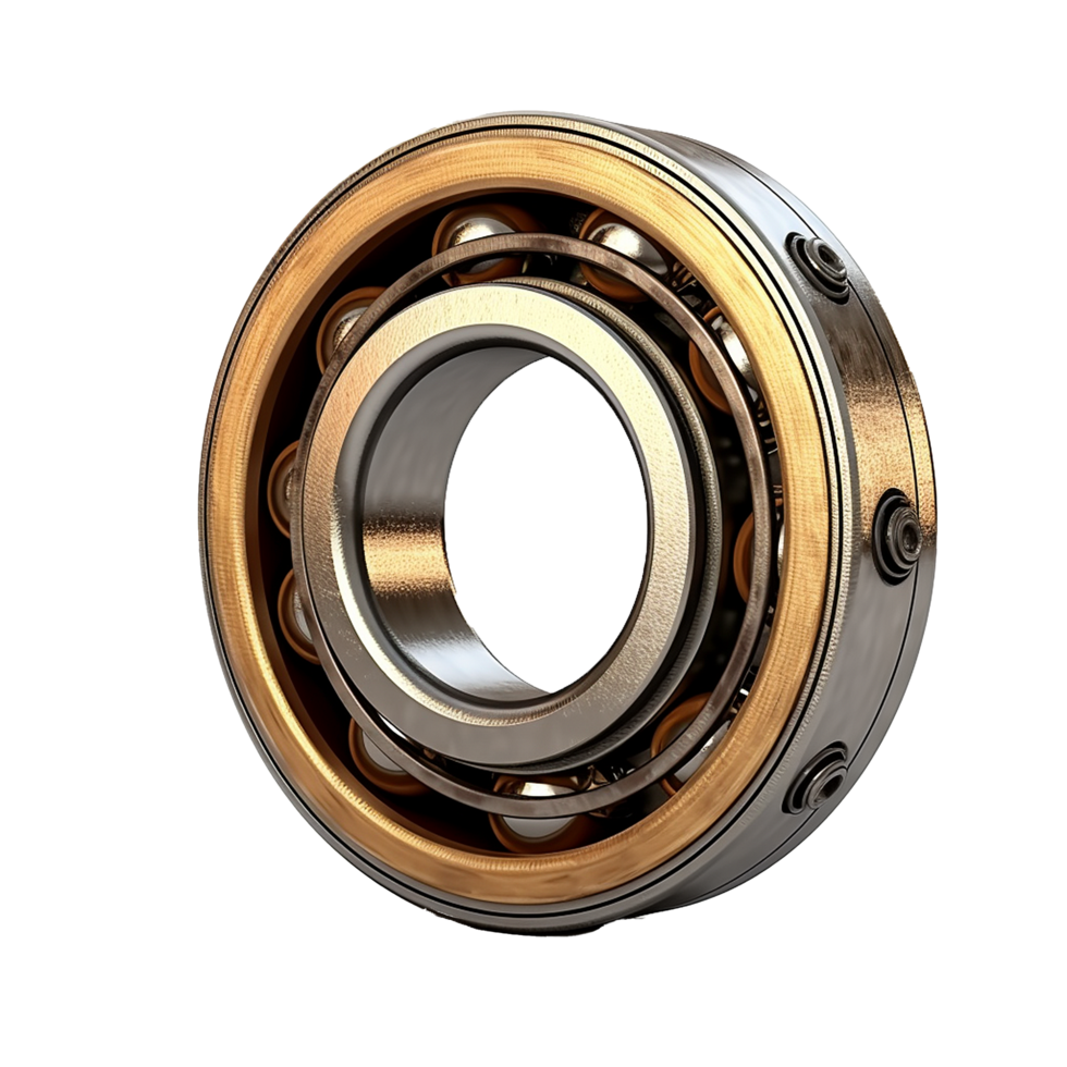 AI generated Ball bearing made of bronze png isolated on transparent background
