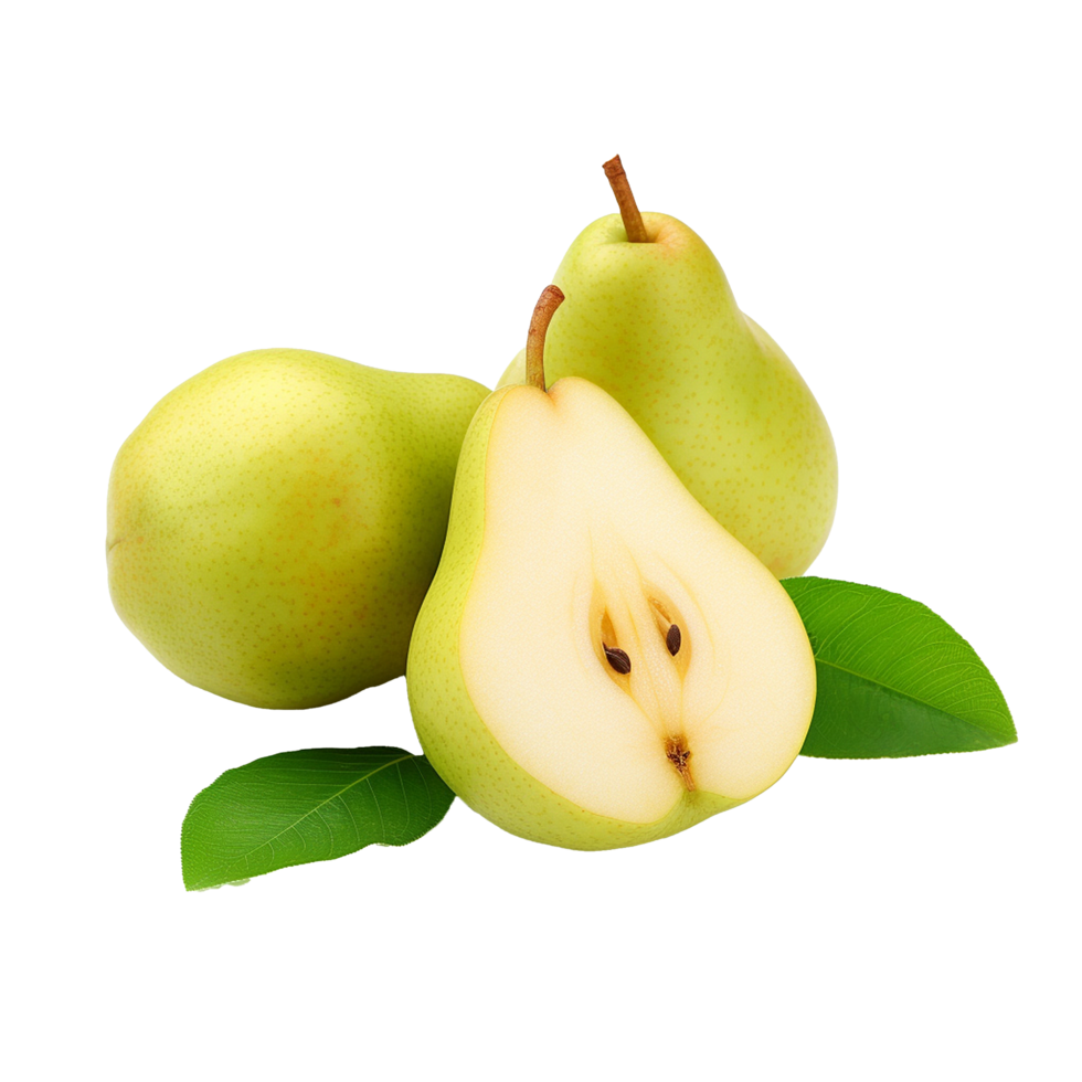 AI generated Fresh group oriental pear png isolated on transparent background
