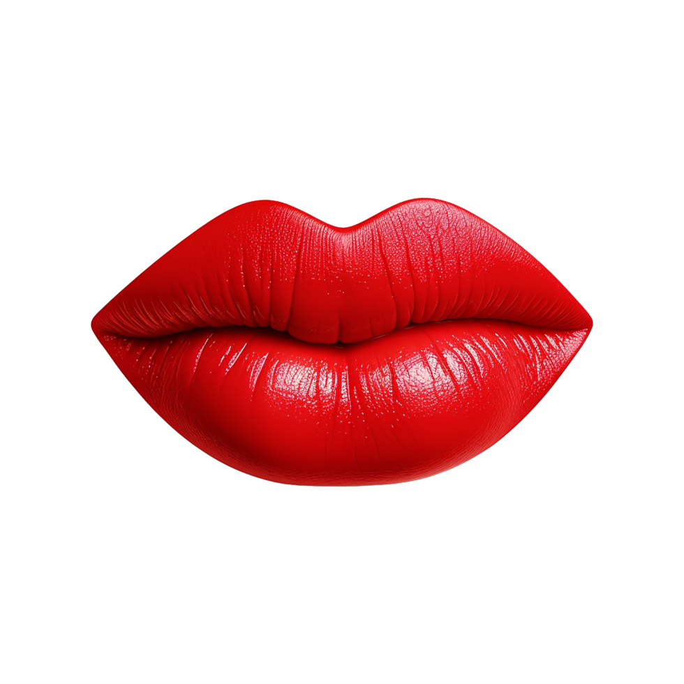 AI generated Female red lips cut out on transparent background png