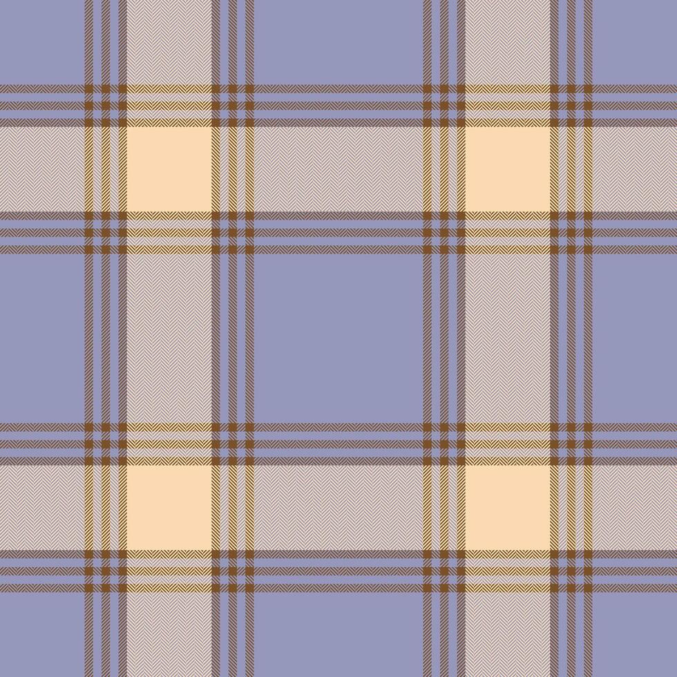 Plaid seamless pattern in blue. Check fabric texture. Vector textile print.