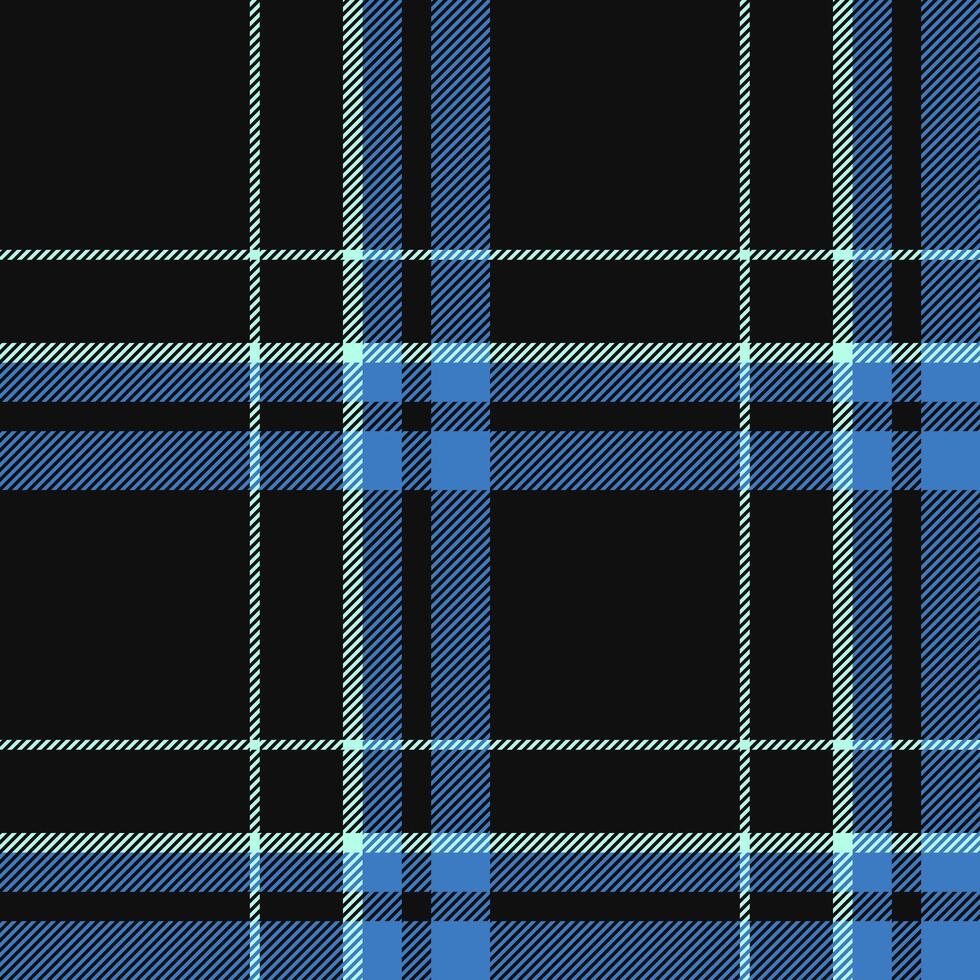 Plaid seamless pattern in blue. Check fabric texture. Vector textile print.