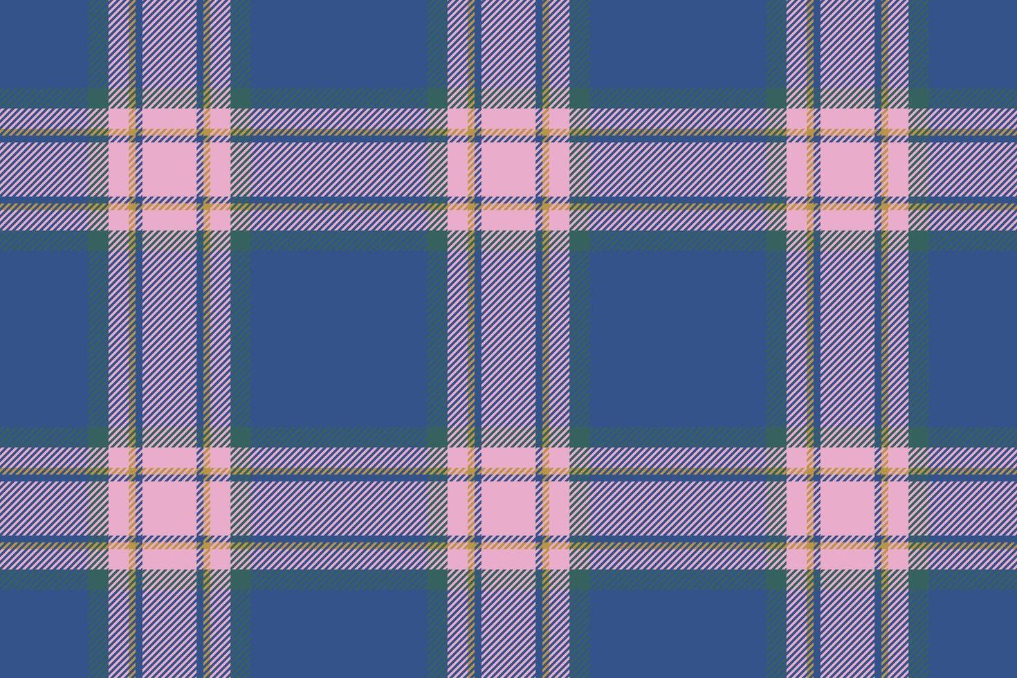 Plaid background, check seamless pattern in blue. Vector fabric texture for textile print, wrapping paper, gift card or wallpaper.