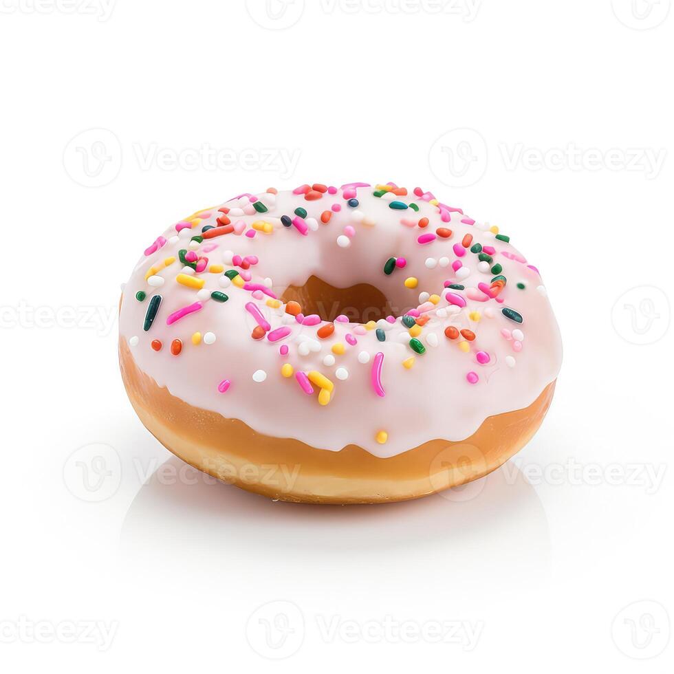 AI generated Donut isolated on white background photo