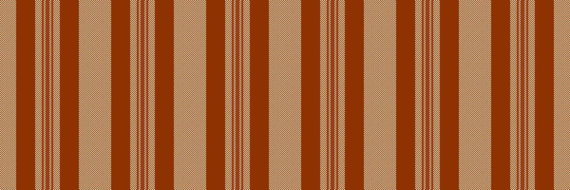 Shirt textile seamless background, costume texture lines vector. Floor stripe vertical fabric pattern in orange and light colors. vector