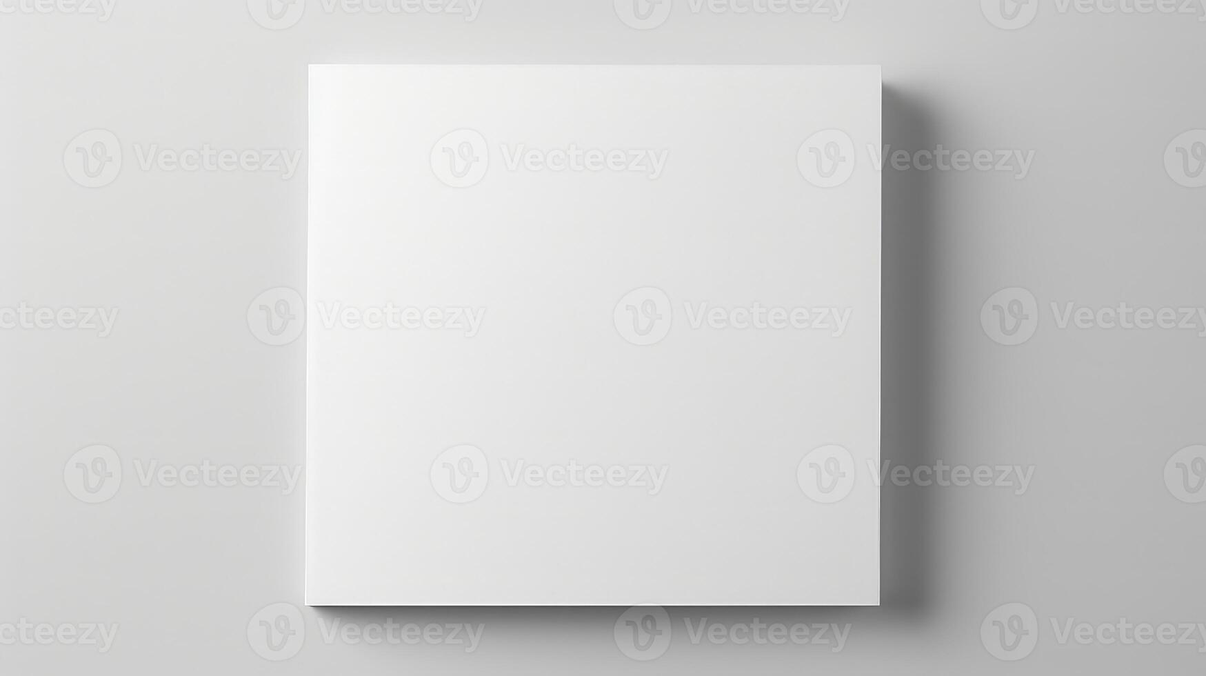 AI generated top view of white notebook mockup on grey background photo