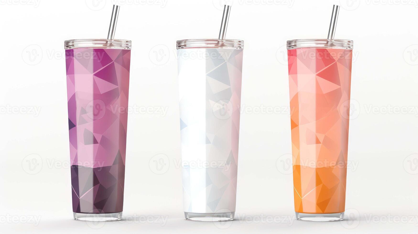 AI generated colorful tumbler isolated on white background photo