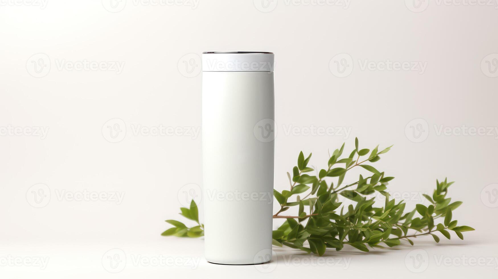 AI generated White tumbler mockup isolated on white background photo