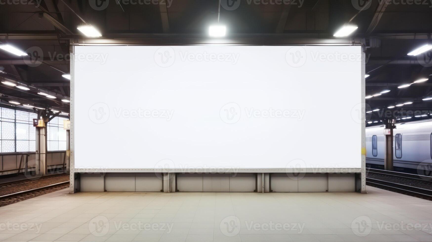 AI generated Blank billboard mockup photo