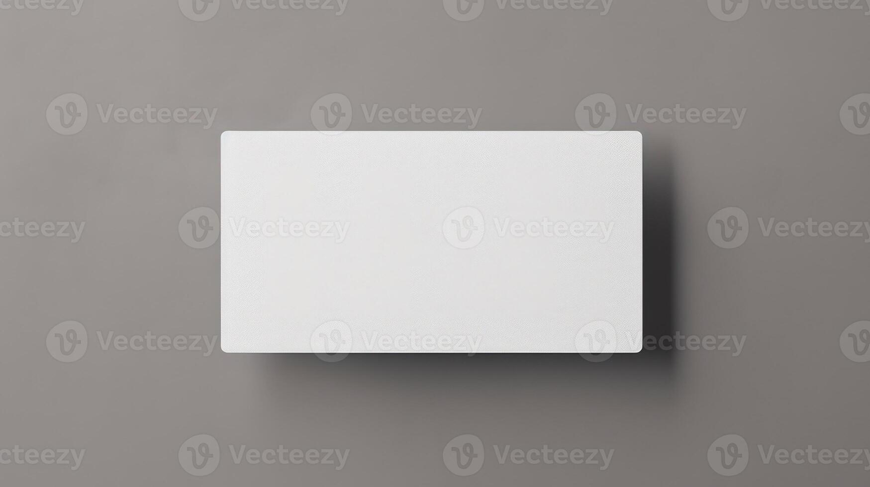 AI generated Blank Business card mockup on grey background photo