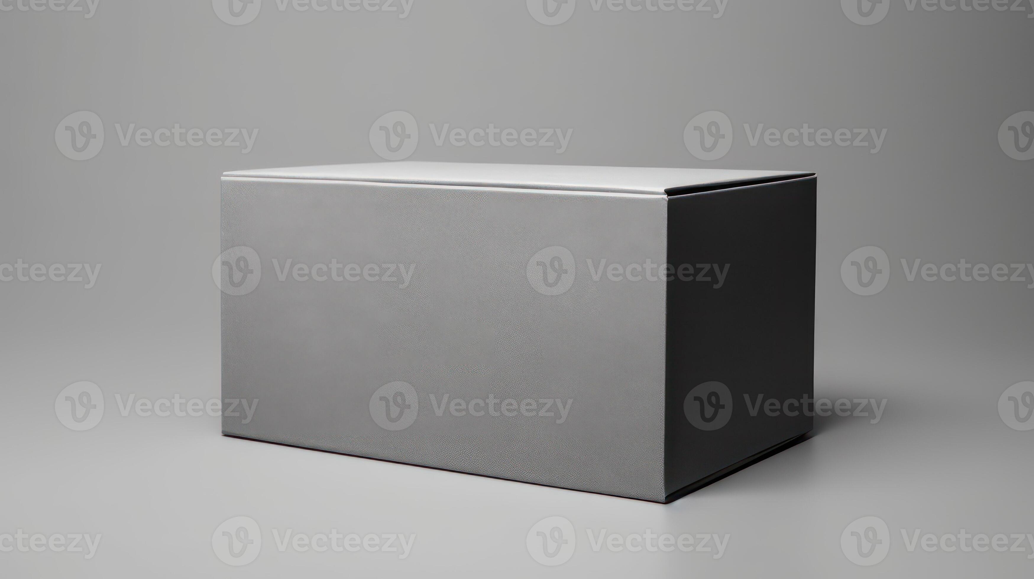 AI generated blank grey box mockup on grey background 37276430 Stock ...