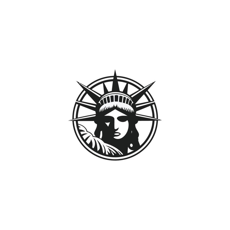 ai generado nuevo York estatua de libertad americano símbolo.cara libertad dibujo Arte logo diseño modelo ilustración vector