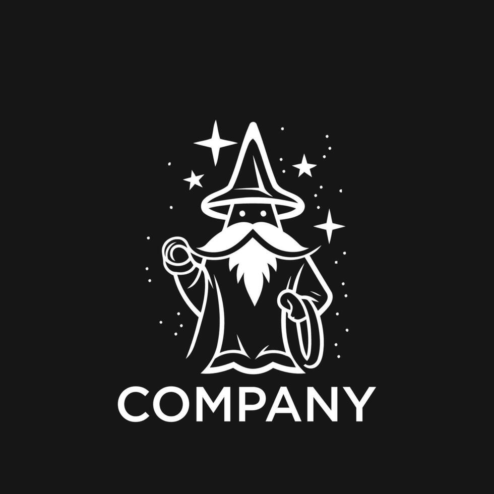 AI generated Wizard logo design illustration vector template, witch wizard logo