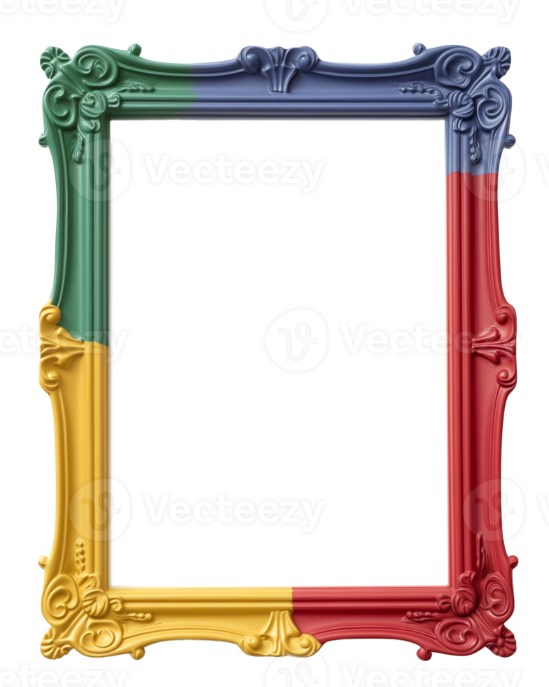 AI generated One colorful picture frame for modern interior isolated on a transparent background png