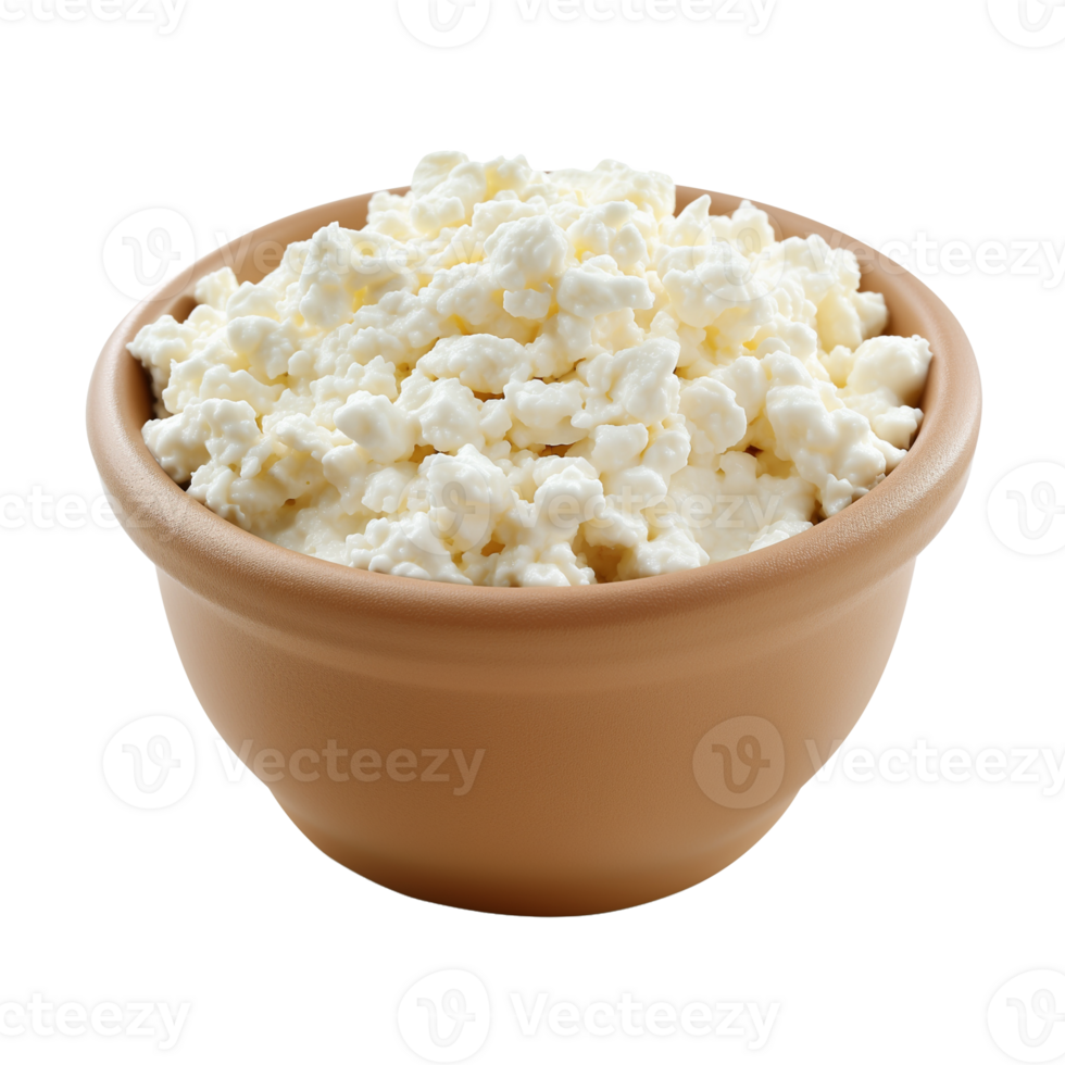AI generated A cottage cheese tub isolated on a transparent background png