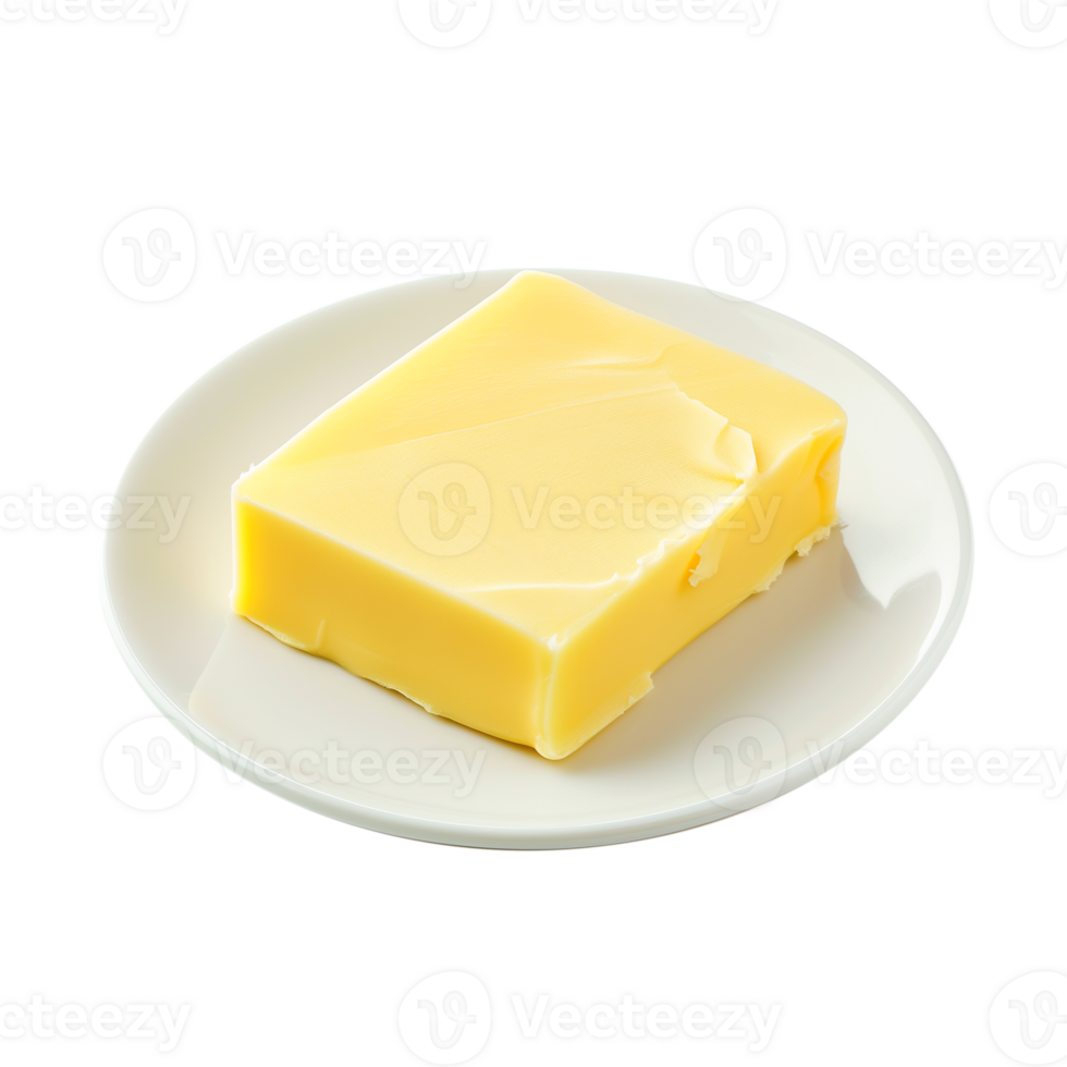 AI generated A butter pat isolated on a transparent background png