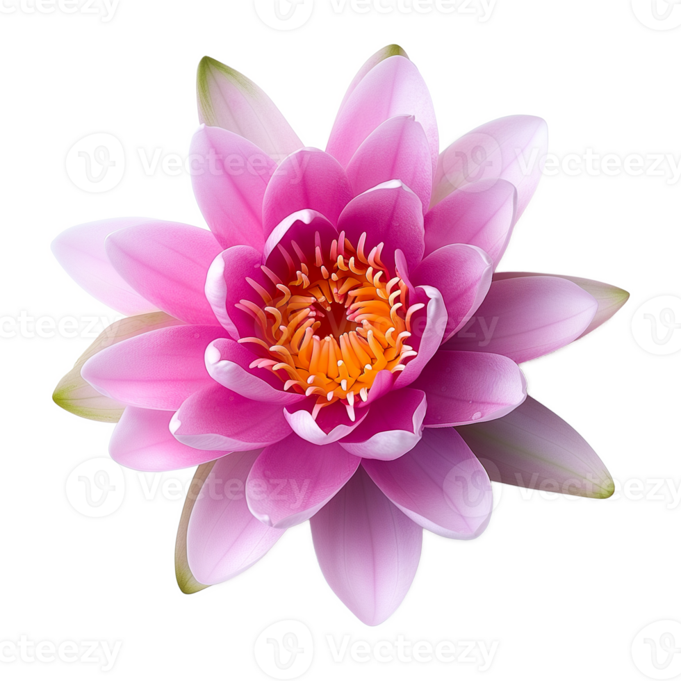 AI generated lotus flower isolated on transparent background top view png