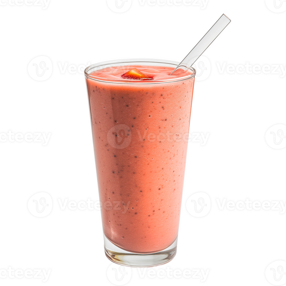 AI generated Minimalist Fruit smoothie in a glass side view isolated on transparent background png