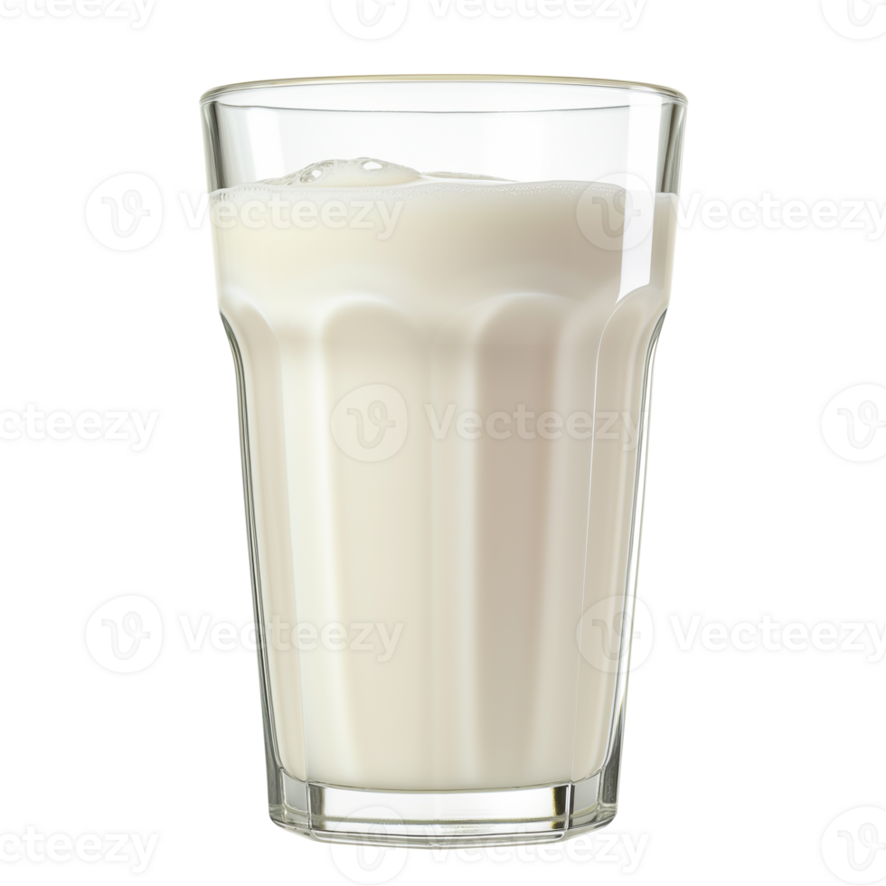 AI generated A glass of milk side view isolated on a transparent background png