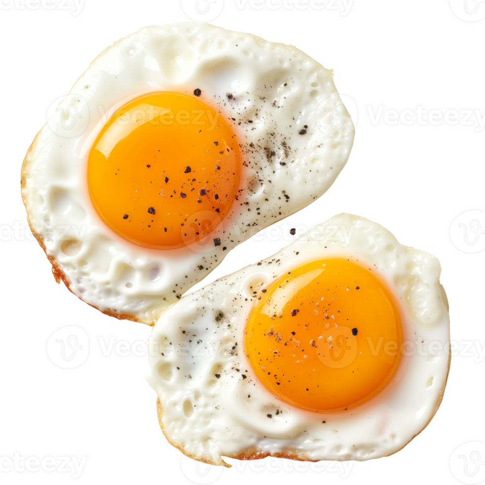AI generated fried eggs isolated on transparent background png