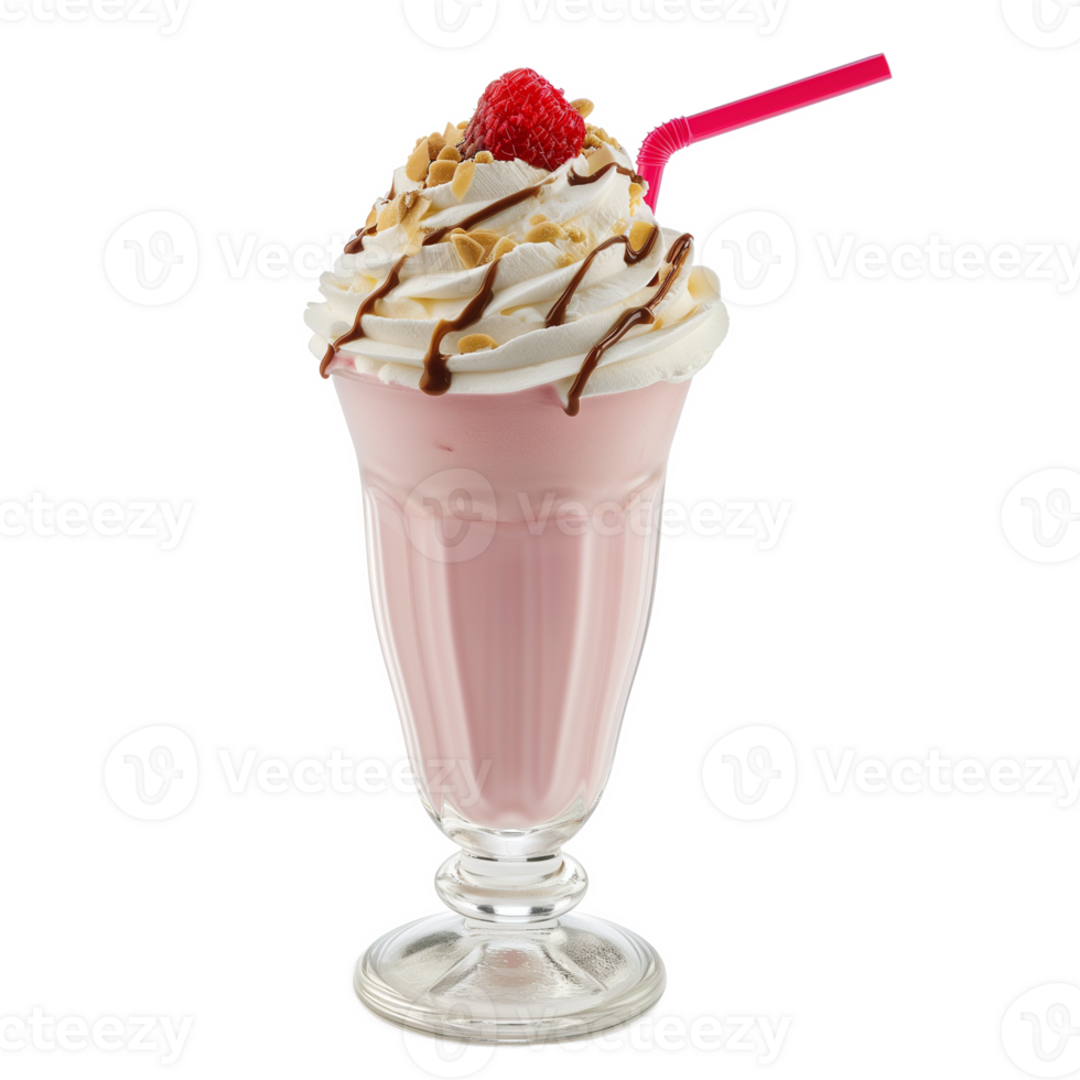 AI generated A milkshake side view isolated on a transparent background png