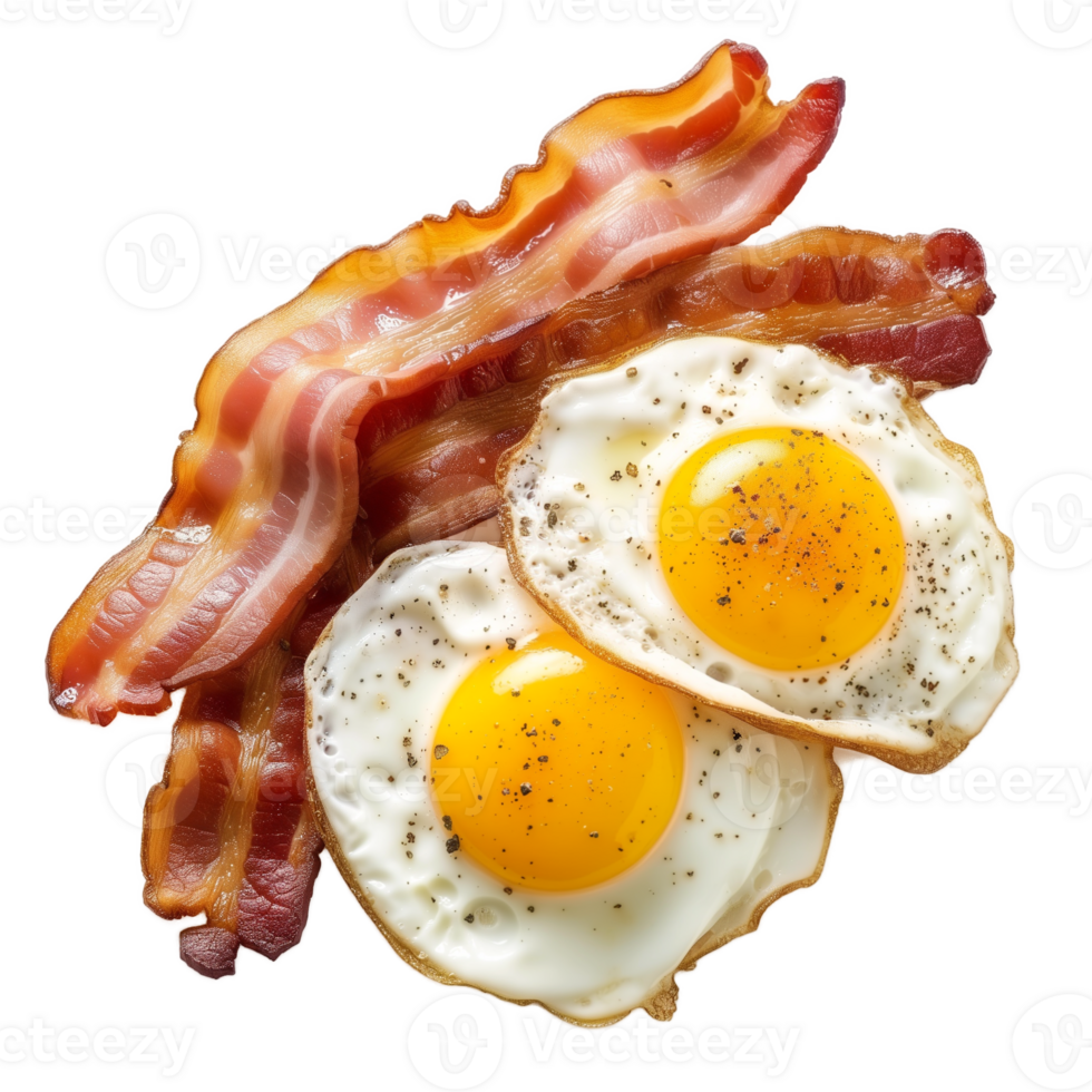 ai generiert gebraten Eier und Speck isoliert auf transparent Hintergrund png