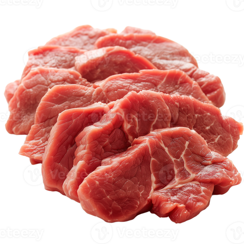 AI generated Raw meat isolated on transparent png