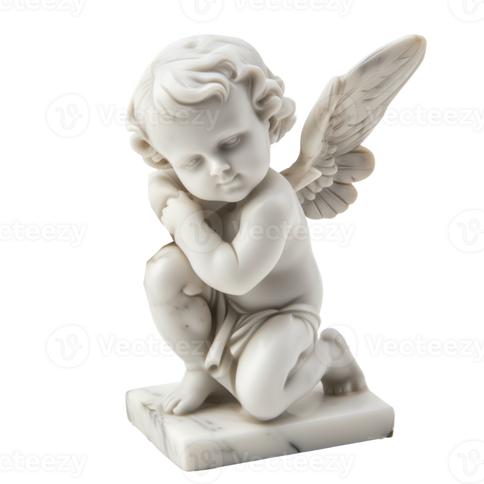 AI generated Serene Porcelain Angel, Spiritual Elegance png