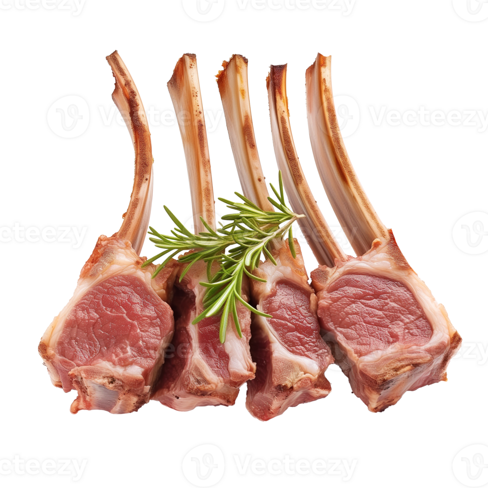 AI generated Rack of Lamb Isolated on transparent background png