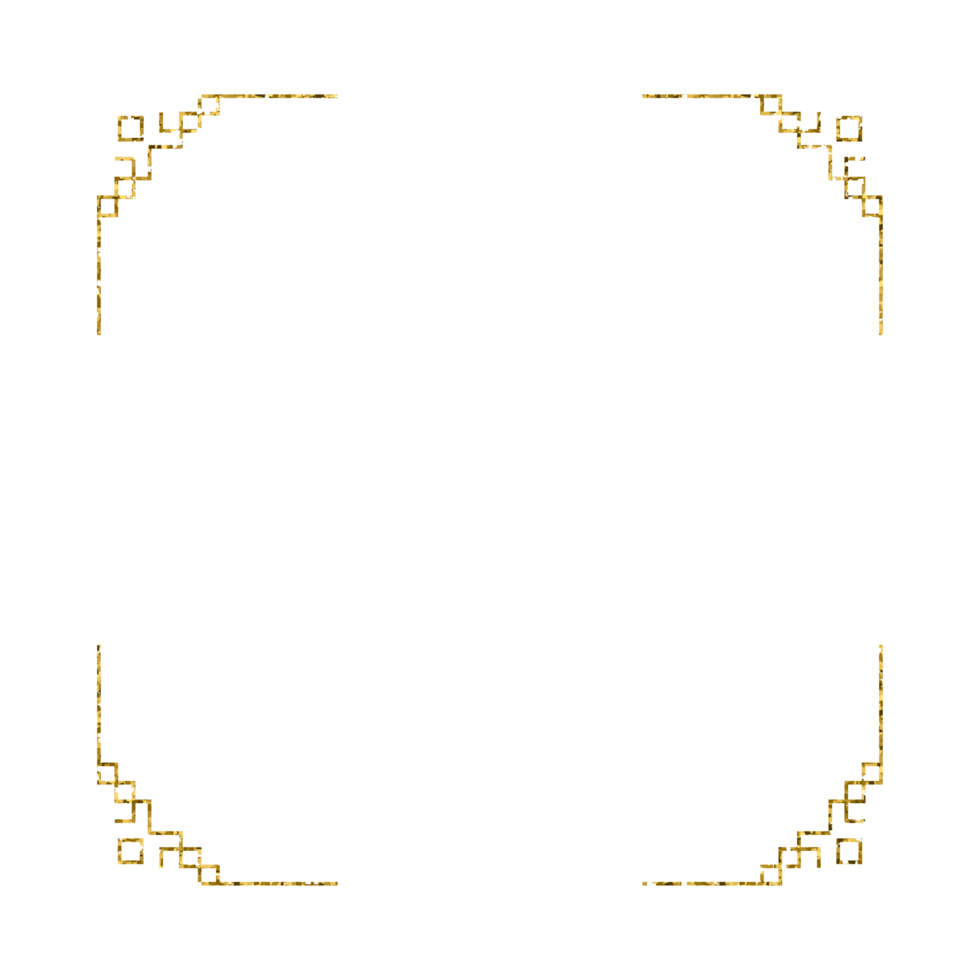 Chinese new year luxury gold frame ornament png