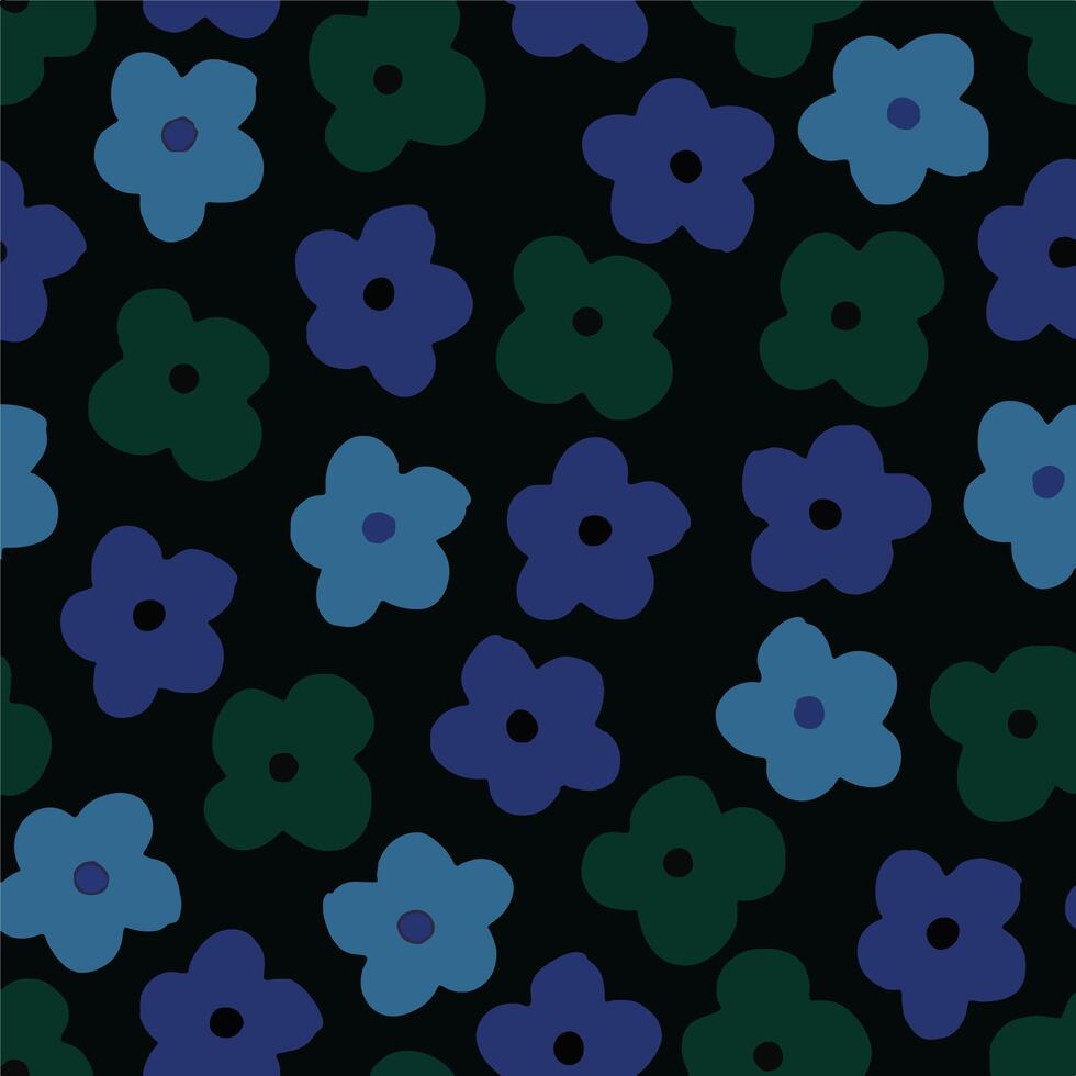 Cute floral flowers seamless pattern design vector