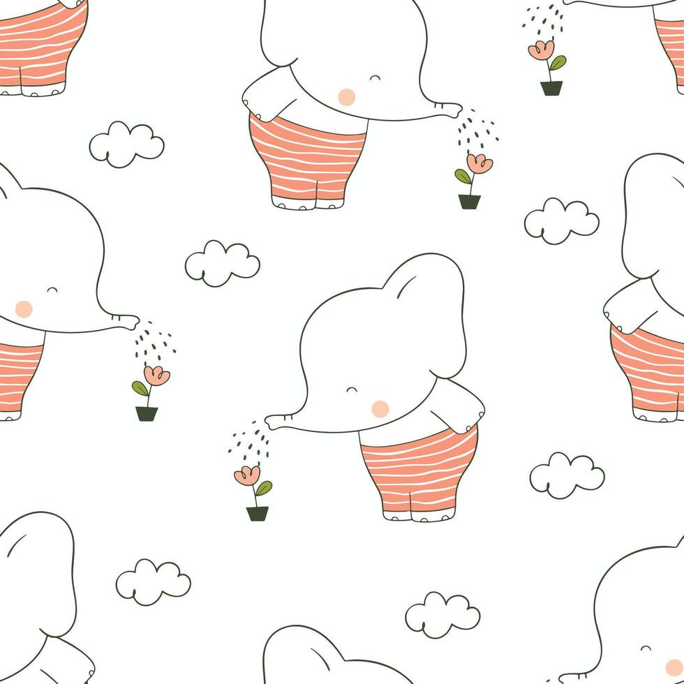 Cute animals design seamless pattern vector