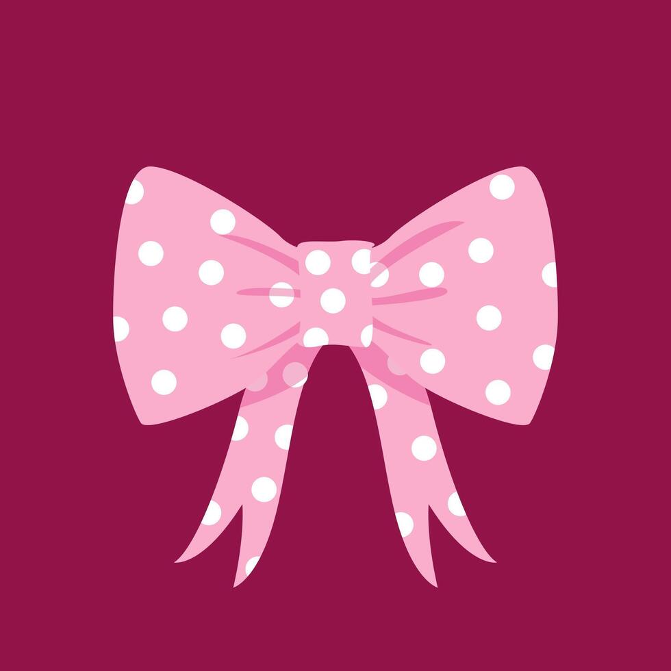 Pink bow cute illustration art symbol design vector