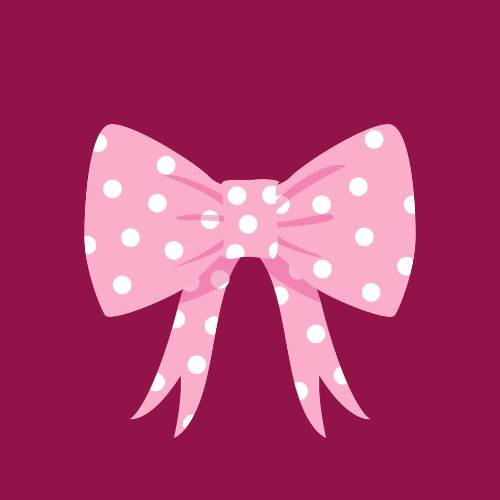 Pink bow cute illustration art symbol design vector