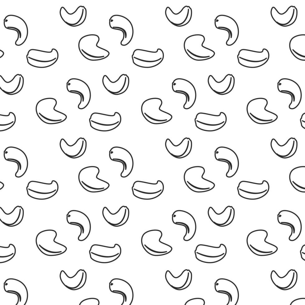 Cashews dry fruits pattern texture outline symbol sign icon design vector