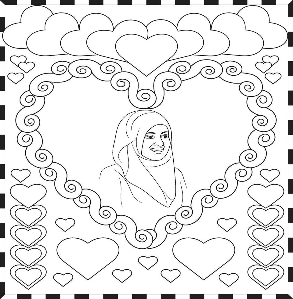 Woman Day Adult Coloring Page vector