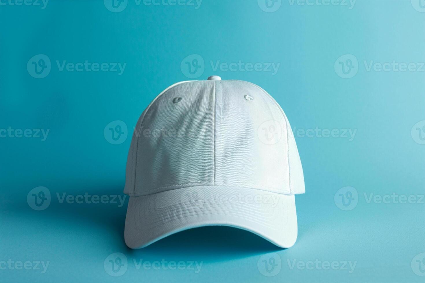 AI generated Hat baseball cap on blue background cutout photo