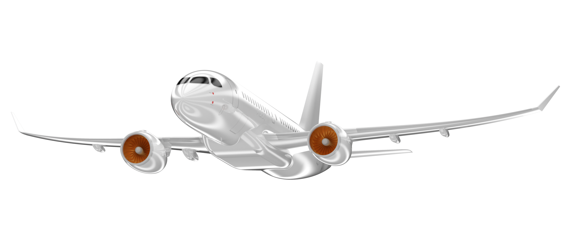 Flying airplane isolated on background. 3d rendering - illustration png