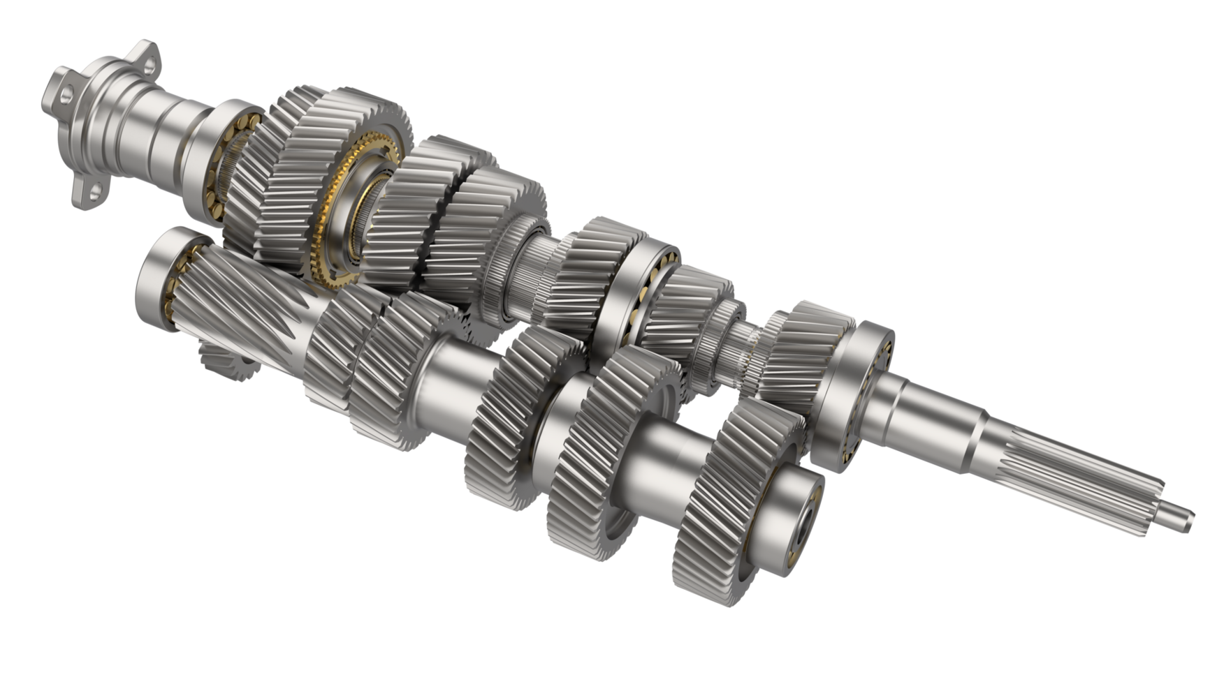 6 speed transmission isolated on background. 3d rendering - illustration png